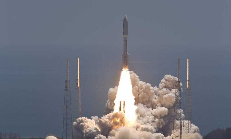 Juno launched aboard an Atlas V rocket from Cape Canaveral Air Force Station on August 5th, 2011. Image: Scott Andrews/NASA